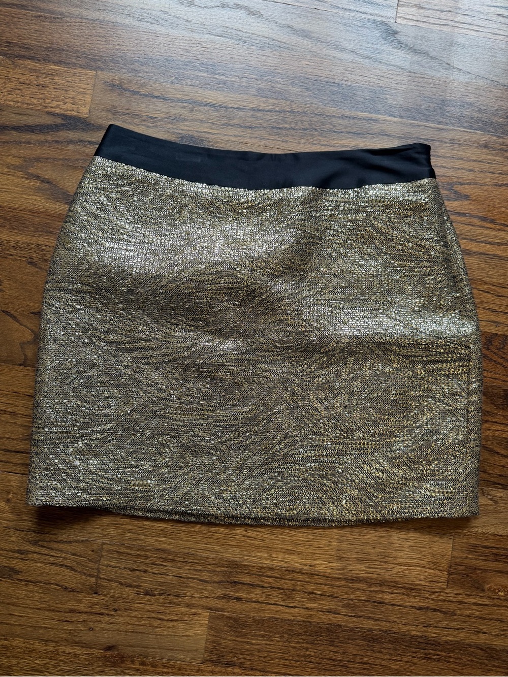 Milly New York Metallic Gold Mini Skirt, Size 6
